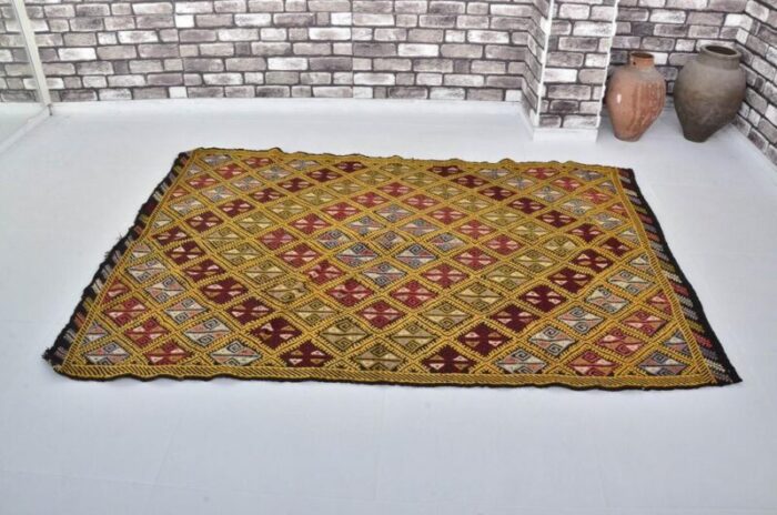 geometric wool kilim rug 1960s 5267