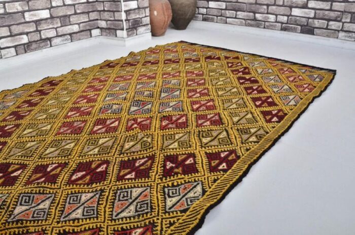 geometric wool kilim rug 1960s 6891