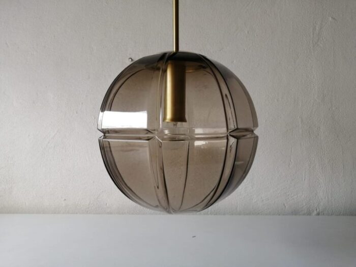 german 3 dimensional smoke glass design ceiling lamp from peill putzler 1960s 2