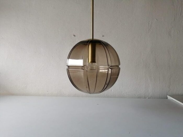 german 3 dimensional smoke glass design ceiling lamp from peill putzler 1960s 3