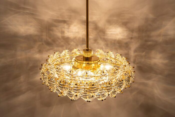 german brass and crystal glass chandelier from kinkeldey 1970s 10