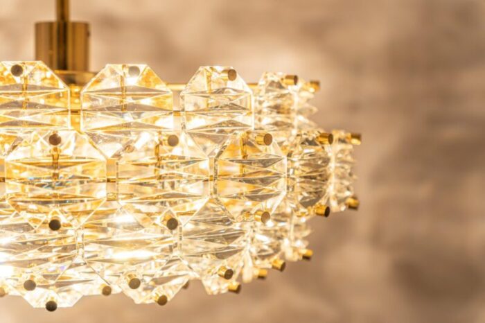 german brass and crystal glass chandelier from kinkeldey 1970s 11