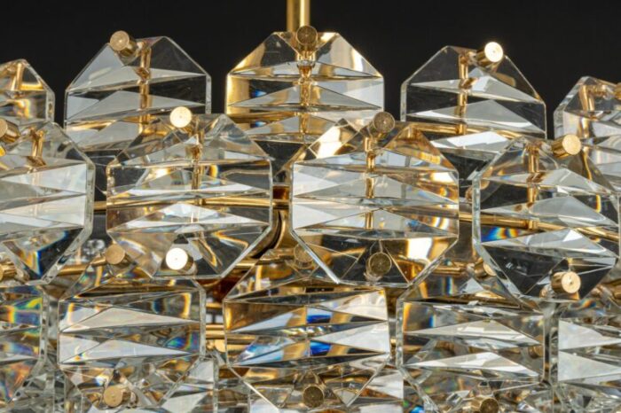 german brass and crystal glass chandelier from kinkeldey 1970s 12