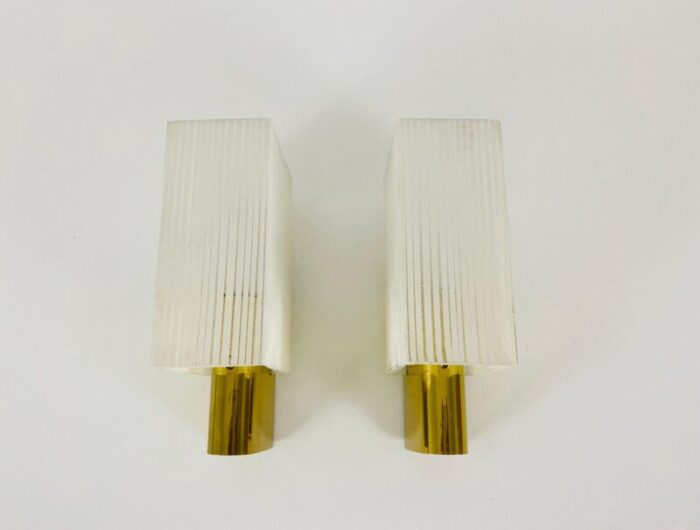 german brass and glass sconces 1960s set of 2 13