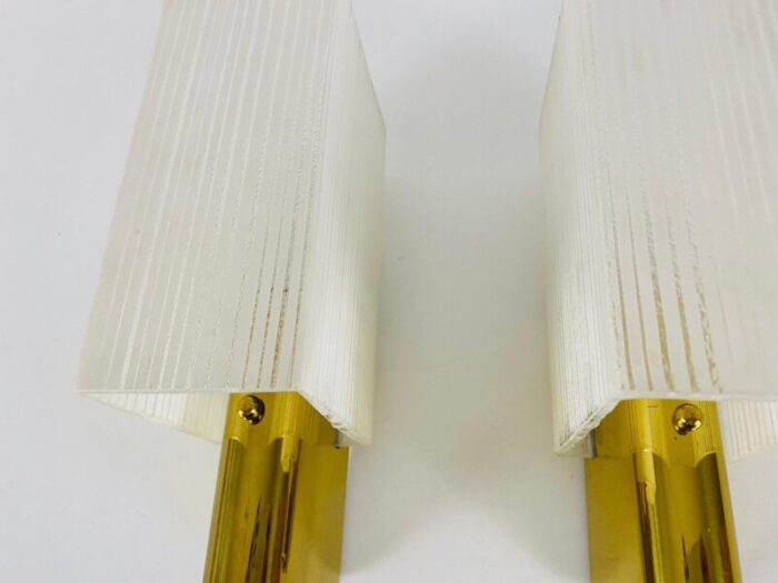 german brass and glass sconces 1960s set of 2 6