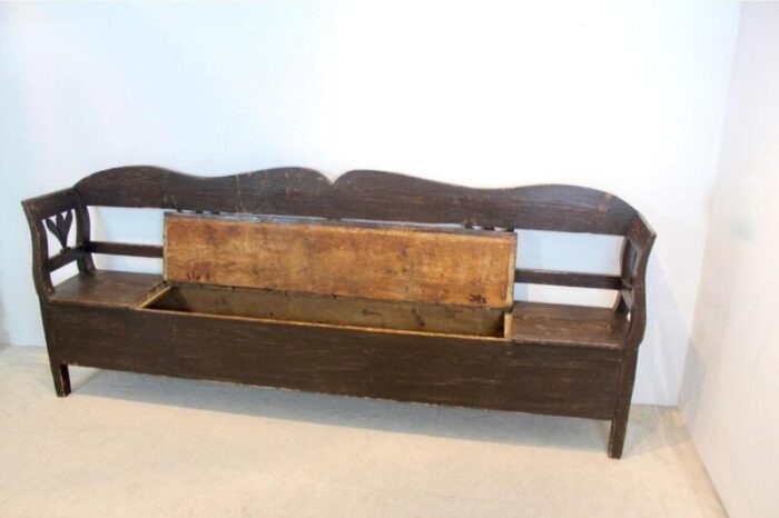 german carved country farmhouse bench in oak 1288