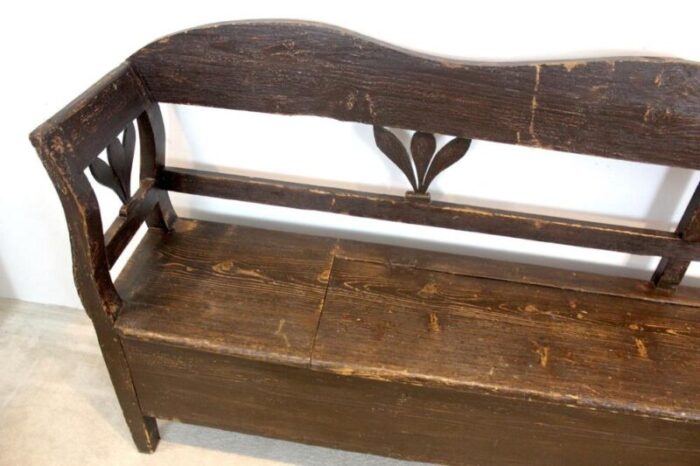 german carved country farmhouse bench in oak 2208