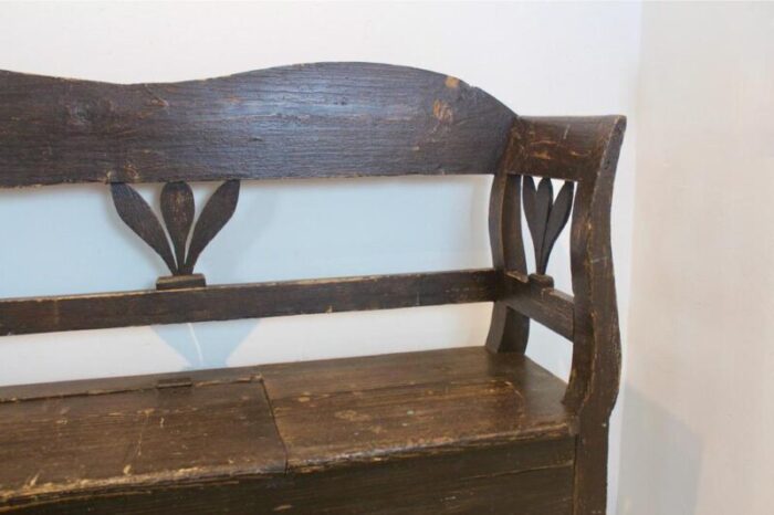 german carved country farmhouse bench in oak 9213