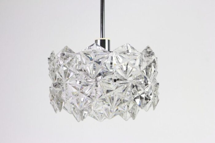 german chrome and crystal glass chandelier from kinkeldey 1970s 5