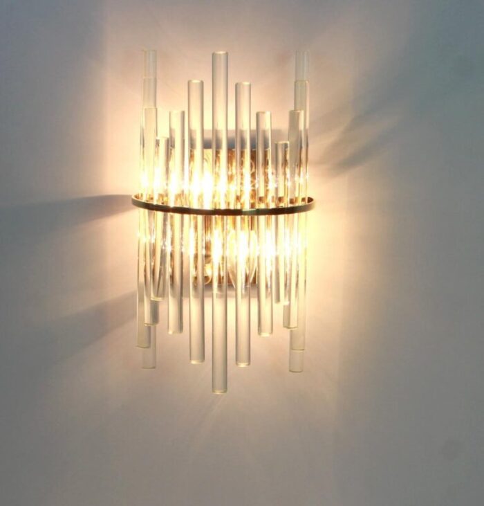 german crystal rods sconces by christoph palme 1970s 4