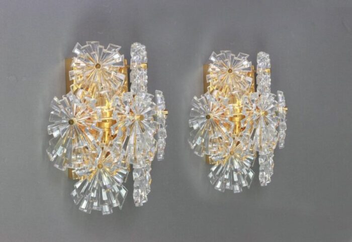 german crystal sconces by kinkeldey 1970s set of 2 3 1