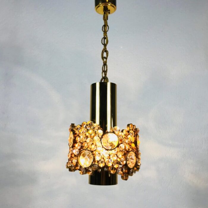 german gilt brass and crystal glass chandeliers by palwa 1970s set of 2 16