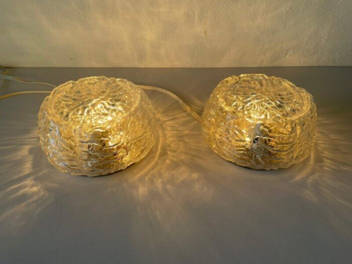 german glass sconces or ceiling lamps from limburg 1960s 3