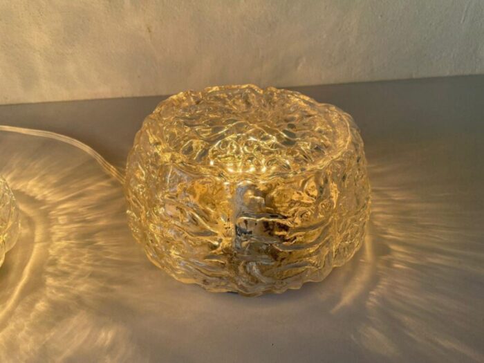 german glass sconces or ceiling lamps from limburg 1960s 6