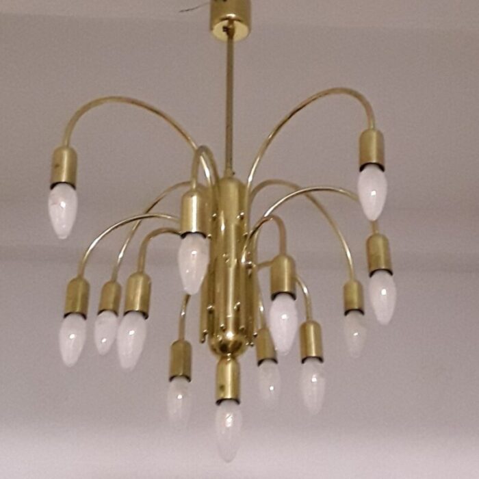 german gold colored chandelier with from soelken 1970s 1