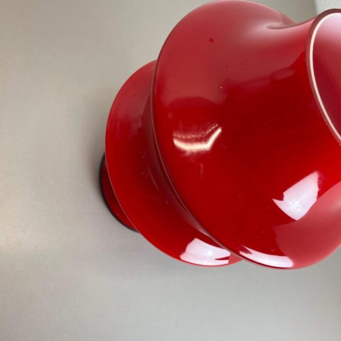 german red glass table mushroom desktop light from hustadt lights 1970s 13