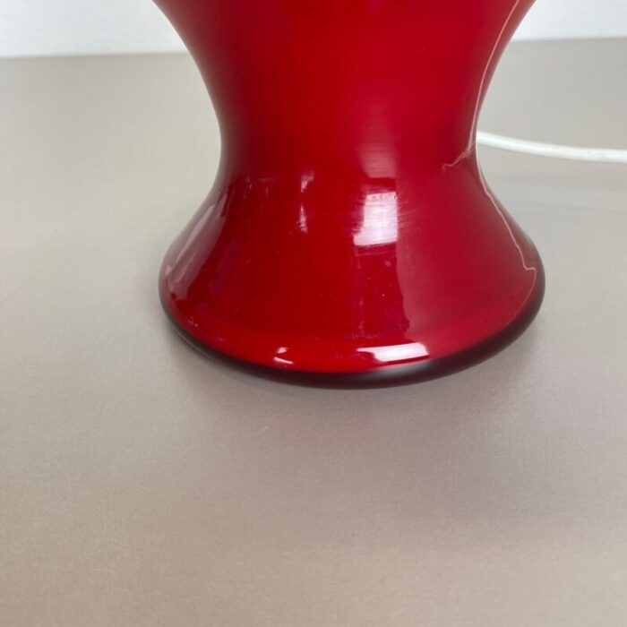 german red glass table mushroom desktop light from hustadt lights 1970s 15