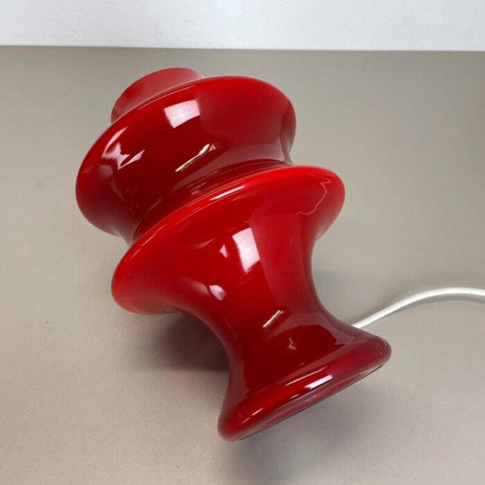 german red glass table mushroom desktop light from hustadt lights 1970s 17