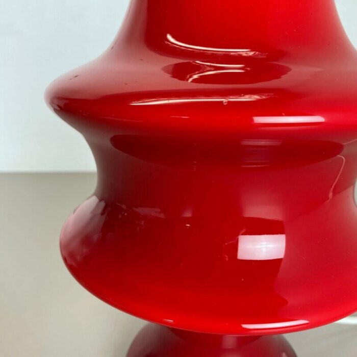 german red glass table mushroom desktop light from hustadt lights 1970s 6