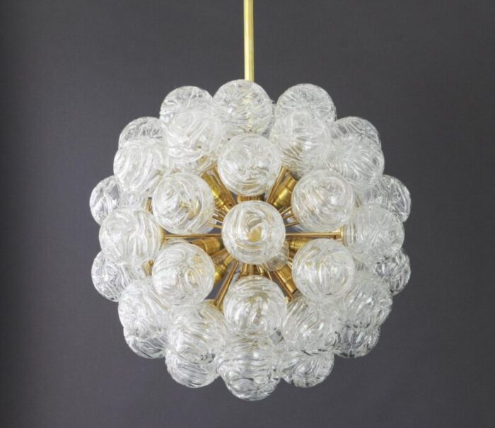 german sputnik chandelier with snow glass ball from doria 1970s 10