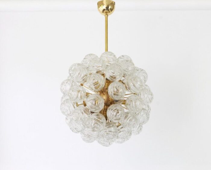 german sputnik chandelier with snow glass ball from doria 1970s 2