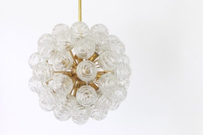 german sputnik chandelier with snow glass ball from doria 1970s 3