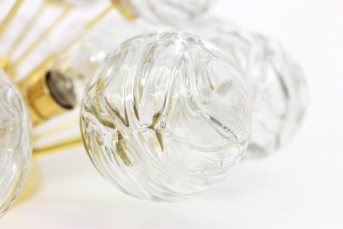 german sputnik chandelier with snow glass ball from doria 1970s 4