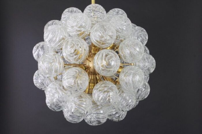 german sputnik chandelier with snow glass ball from doria 1970s 7