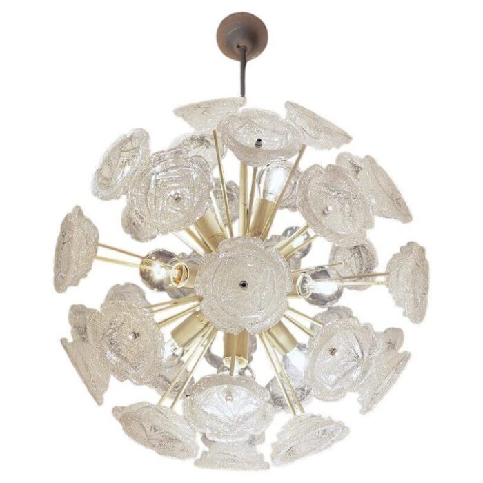 german white murano glass sputnik chandelier 1960s 1