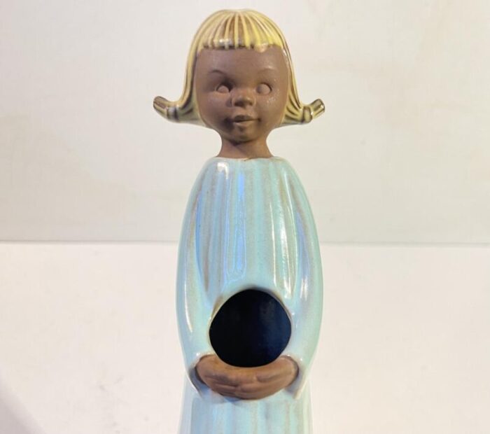 germany flower girl vase in blue glaze from w goebel 1968 9184