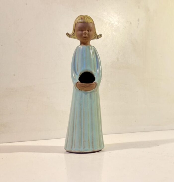 germany flower girl vase in blue glaze from w goebel 1968 9918