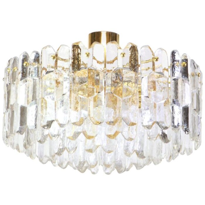 gilt brass crystal glass light fixture from kalmar austria 1970 1