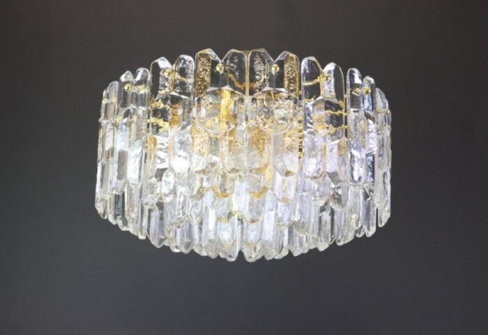 gilt brass crystal glass light fixture from kalmar austria 1970 3