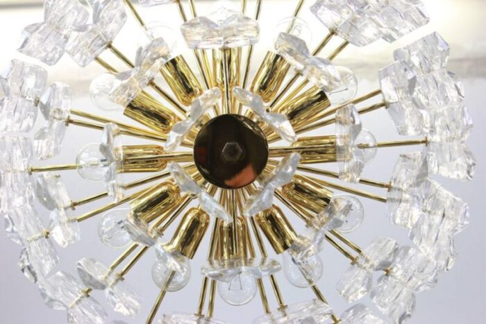 gilt brass crystal glass light fixture from kalmar austria 1970 6