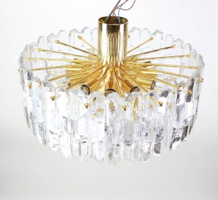 gilt brass crystal glass light fixture from kalmar austria 1970 8