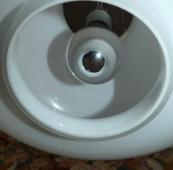 glass dome ceiling light in white chrome 1970s 10