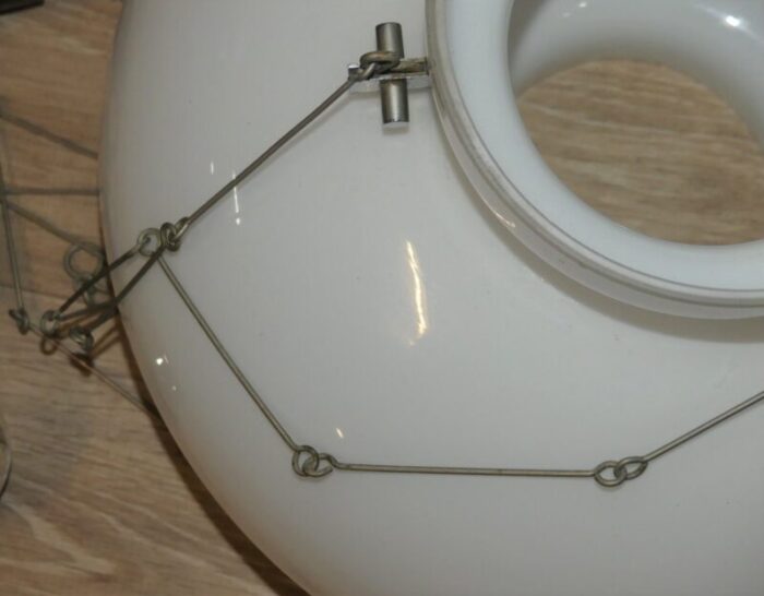 glass dome ceiling light in white chrome 1970s 7