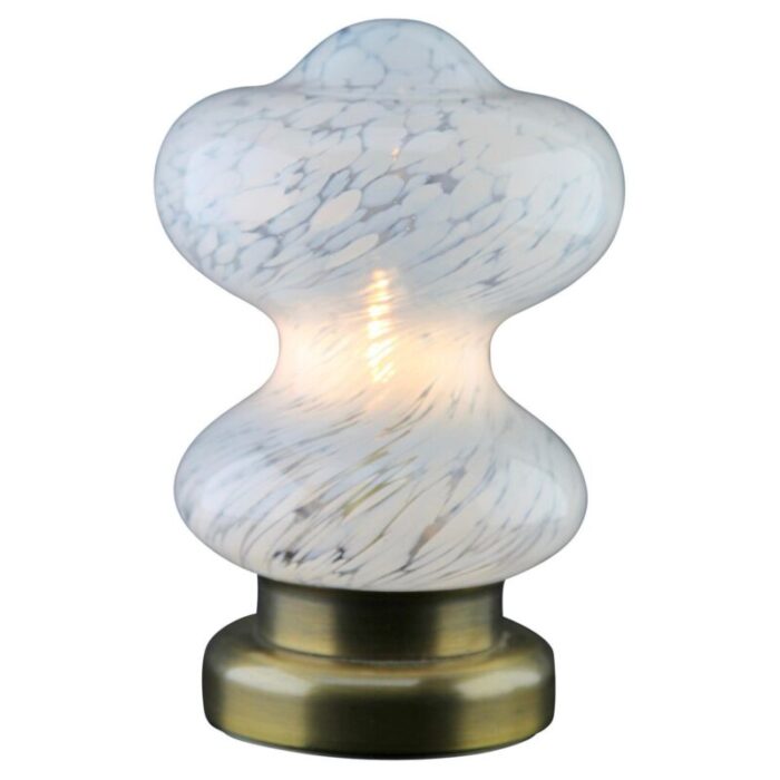 glass white clouds table lamp from peill putzler 1970s 6