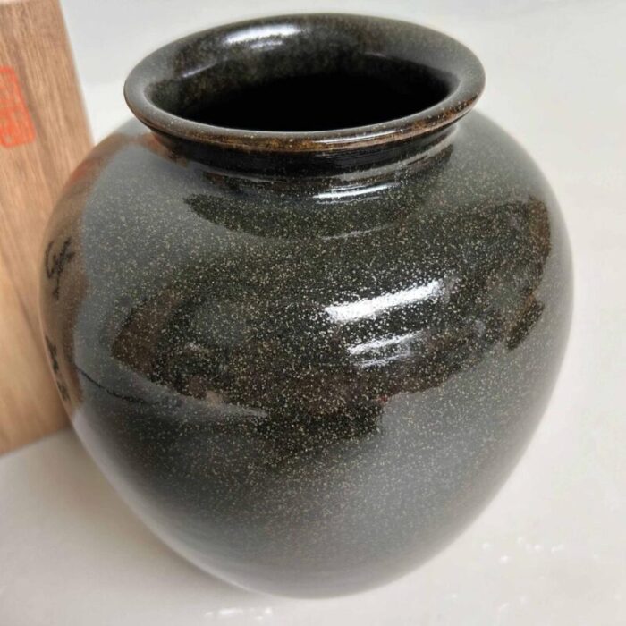 glazed terracotta ikebana vase 1970s 3926