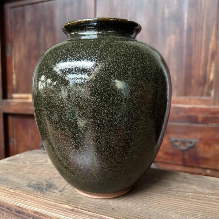 glazed terracotta ikebana vase 1970s 6308