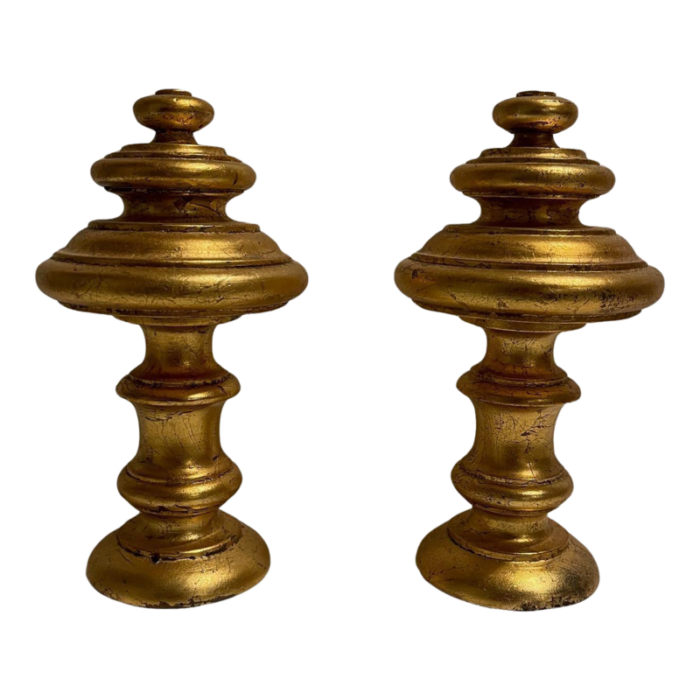 gold gilt wood french tie backs or decorative late 19th century a pair 2685