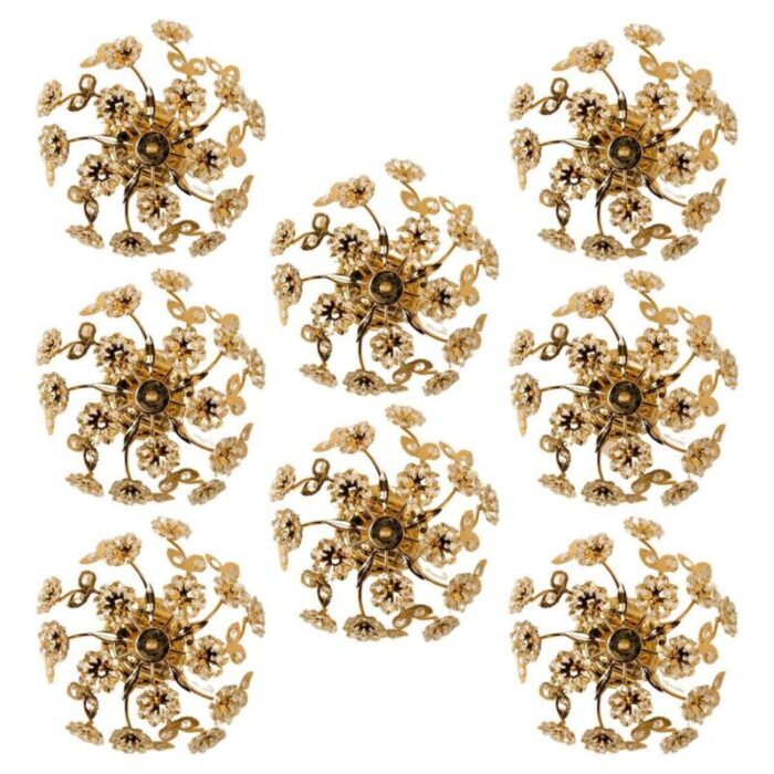 gold plated flower wall light or flushmount from palwa 1