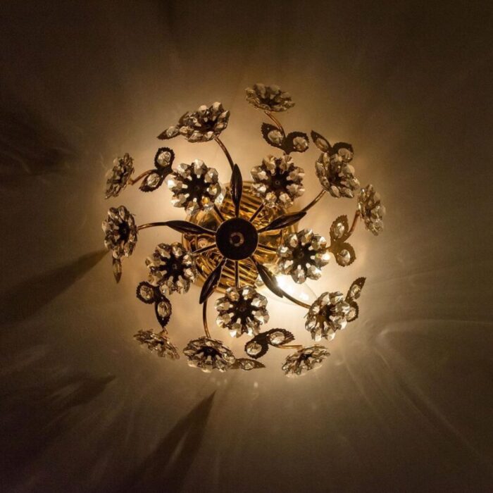 gold plated flower wall light or flushmount from palwa 11