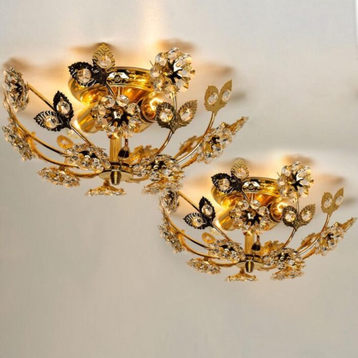 gold plated flower wall light or flushmount from palwa 4