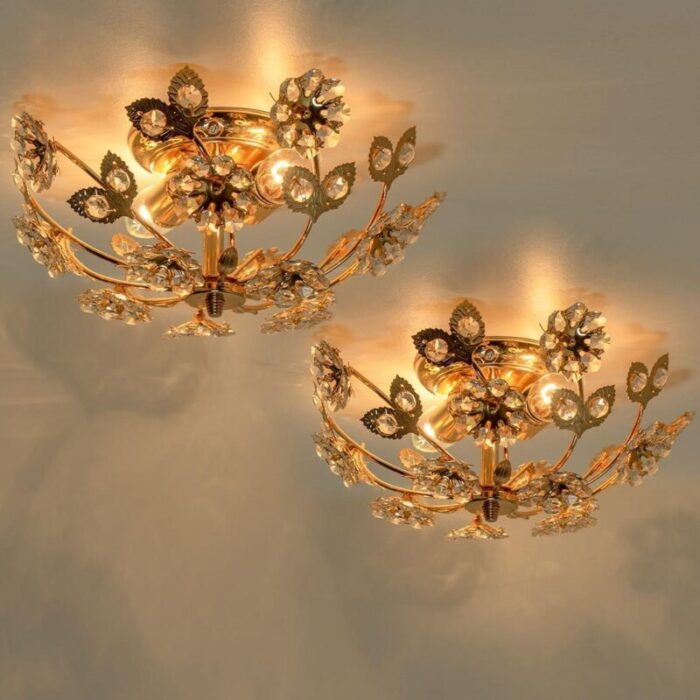 gold plated flower wall light or flushmount from palwa 5