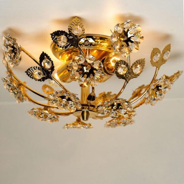 gold plated flower wall light or flushmount from palwa 6