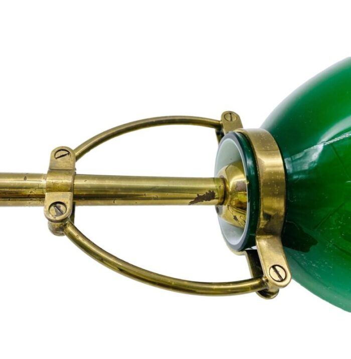 green glass brass sconce italy 1950 3