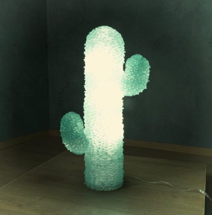 green murano cactus art glass round floor lamp 1970s 8