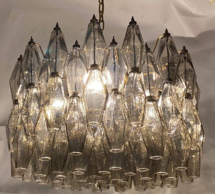 grey poliedri murano glass chandelier 5