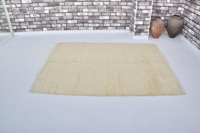 handmade angora wool kilim rug 1960s 5297